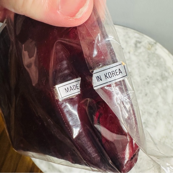 Vintage Eel Skin Zip Pouch or Clutch in Wine - Picture 6 of 8